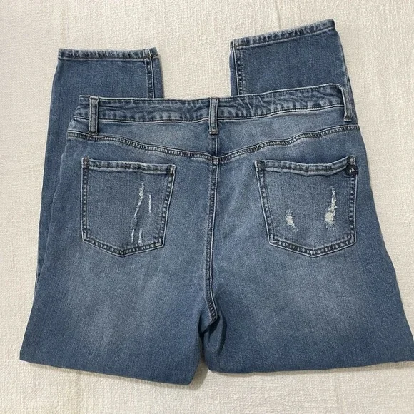 M Jeans by Maurices Womens Jeans Blue Distressed Size 14 Regular Mid Rise - Picture 2 of 9